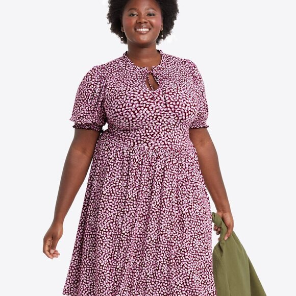 Draper James Nanci Dress in Square Dot Print - Picture 1 of 9